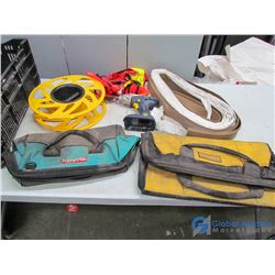 Cordless Impact (No Battery), Cord Reel, Tool bags, & Assorted Tools