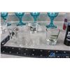 Image 2 : Set of (4) Blue Glasses & Assorted Shot Glasses