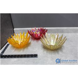Set of (3) Iridescent Glass Dishes