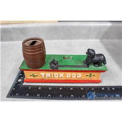 Trick Dog Cast Iron Coin Bank