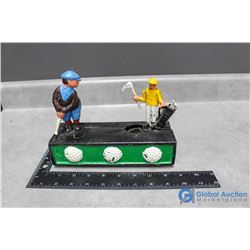 Trick Golfers Cast Iron Coin Bank