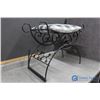 Image 4 : **Wrought Iron Style Padded Entryway Bench