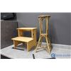 Image 1 : **Wooden Kitchen Step & Wicker Plant Stand