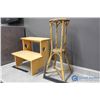 Image 2 : **Wooden Kitchen Step & Wicker Plant Stand