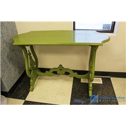 ** Green Painted Vintage Wooden Sofa Table