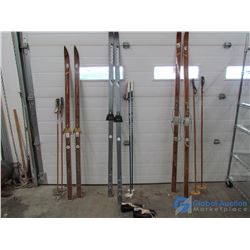 (3) Sets of Cross-Country Skis & Poles, & (1) Pair of Boots - Size 7