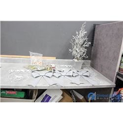 Glitter Decorations & Silver Tree