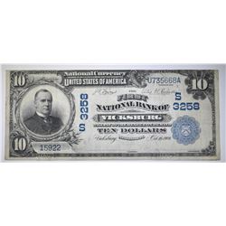 1902 $10 1ST NATIONAL BANK VICKSBURG