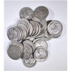 40-MIXED DATE CIRC 90% SILVER WASHINGTON QUARTERS