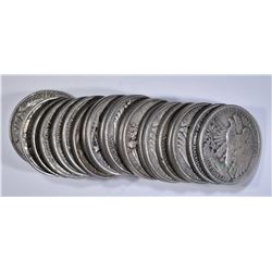 20-MIXED DATE CIRC WALKING LIBERTY HALF DOLLARS