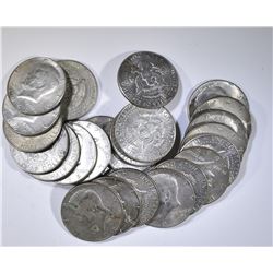 25-MIXED DATE CIRC 40% SILVER KENNEDY HALVES