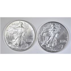 2-BU 2007  AMERICAN SILVER EAGLES