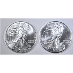 2-BU 2010  AMERICAN SILVER EAGLES
