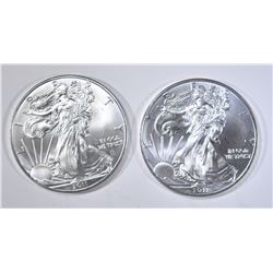 2-BU 2011 AMERICAN SILVER EAGLES