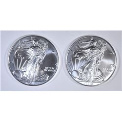 2-BU 2018 AMERICAN SILVER EAGLES