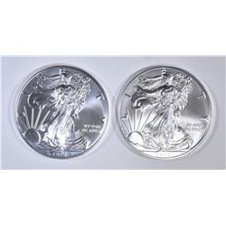2-GEM BU 2020 AMERICAN SILVER EAGLES