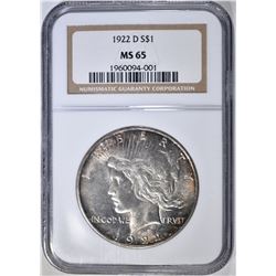 1922-D PEACE DOLLAR  NGC MS-65