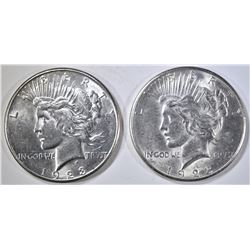 2 1923-S PEACE DOLLARS   BU