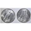Image 2 : 2 1923-S PEACE DOLLARS   BU