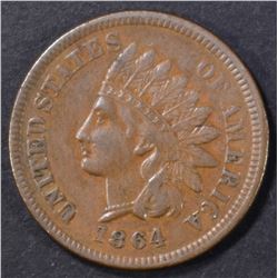 1864 L INDIAN CENT  XF/AU