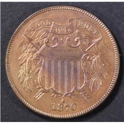 1870 2 CENT PIECE  CH/GEM BU RB