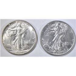 1937 & 45-D WALKING LIBERTY HALVES  CH BU