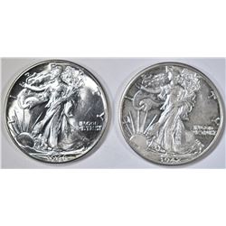 1942 & 46 WALKING LIBERTY HALVES  CH BU