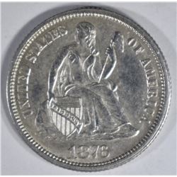 1876 SEATED LIBERTY DIME BU