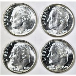 4-BU 1949 ROOSEVELT DIMES