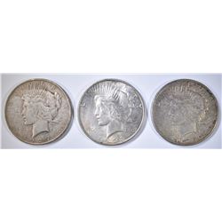 3-CIRC PEACE DOLLARS: