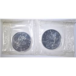 2-2003 1-oz SILVER CANADA MAPLE LEAF COINS