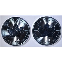 2-2020 1-oz SILVER CANADA MAPLE LEAF COINS