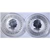 Image 2 : 2-2019 AUSTRALIAN 1-os SILVER KANGAROO COINS