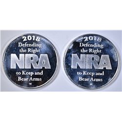 2-ONE OUNCE SILVER ROUNDS: NRA