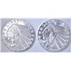 Image 1 : 2-ONE OUNCE SILVER ROUNDS: INCUSE INDIAN