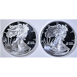 2-ONE OUNCE SILVER ROUNDS: WALKING LIBERTY