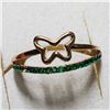 Image 2 : 14K YELLOW GOLD EMERALD RING SIZE 7