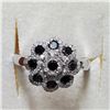 Image 1 : 14K WHITE GOLD BLACK DIAMOND RING SIZE 6.5