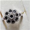 Image 2 : 14K WHITE GOLD BLACK DIAMOND RING SIZE 6.5