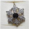 Image 1 : 14K WHITE GOLD BLACK DIAMOND NECKLACE 18"