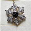 Image 2 : 14K WHITE GOLD BLACK DIAMOND NECKLACE 18"