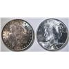 Image 1 : 1886 MORGAN CH BU COLOR & 1924 PEACE CH/GEM BU