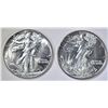 Image 1 : 2 1942 WALKING LIBERTY HALVES  CH BU