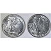 Image 2 : 2 1942 WALKING LIBERTY HALVES  CH BU