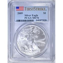 2009 AMERICAN SILVER EAGLE  PCGS MS-70