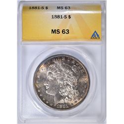 1881-S MORGAN DOLLAR  ANACS MS-63