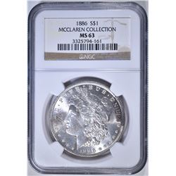 1886 MORGAN DOLLAR  NGC MS-63