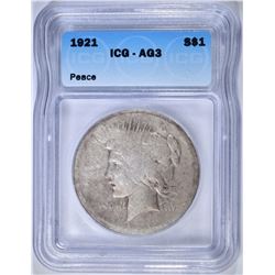 1921 PEACE DOLLAR  ICG AG-3