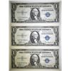 Image 1 : 3 1935-A $1 SILVER CERTIFICATES GEM CU