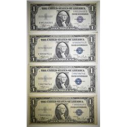 4 1935-C $1 SILVER CERTIFICATES 3 GEM CU, 1 AU